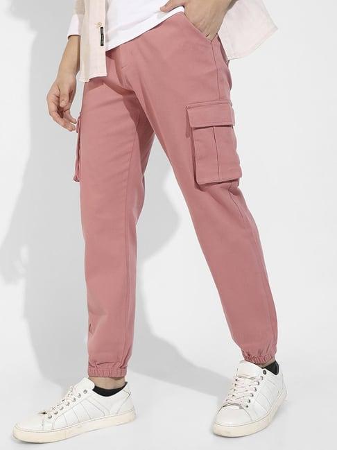 campus sutra nude pink cotton regular fit cargos