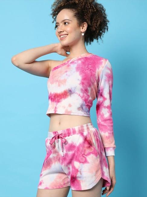 campus sutra pink & peach cotton tie & dye co-ord set