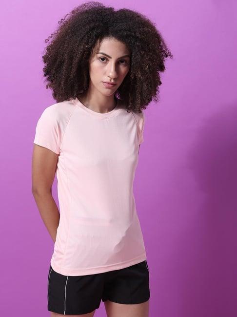 campus sutra pink regular fit t shirt