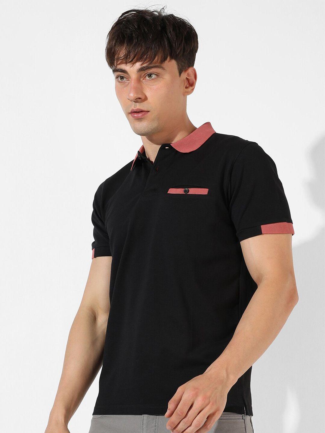 campus sutra polo collar cotton t-shirt