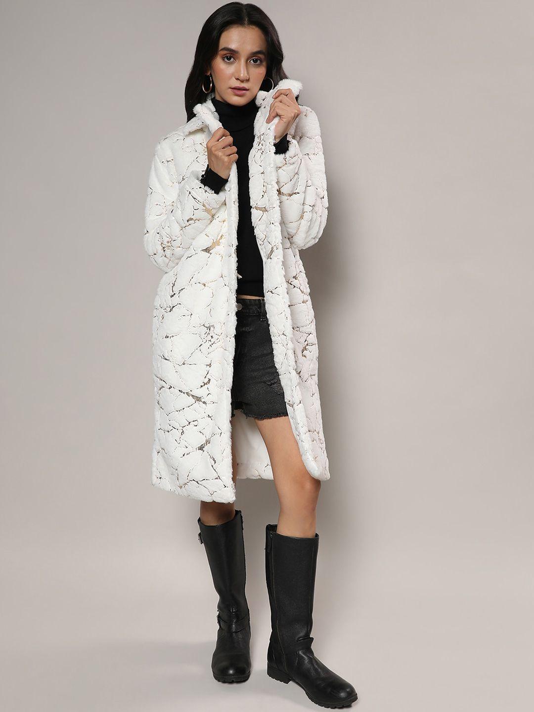 campus sutra printed longline overcoat