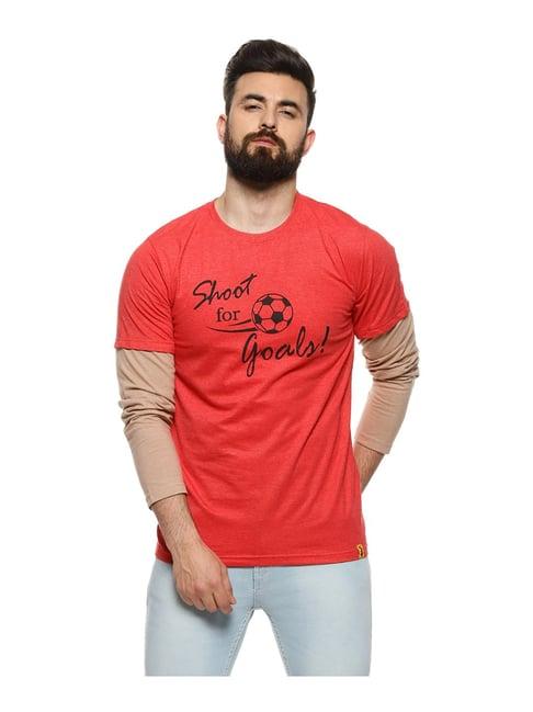 campus sutra red crew t-shirt