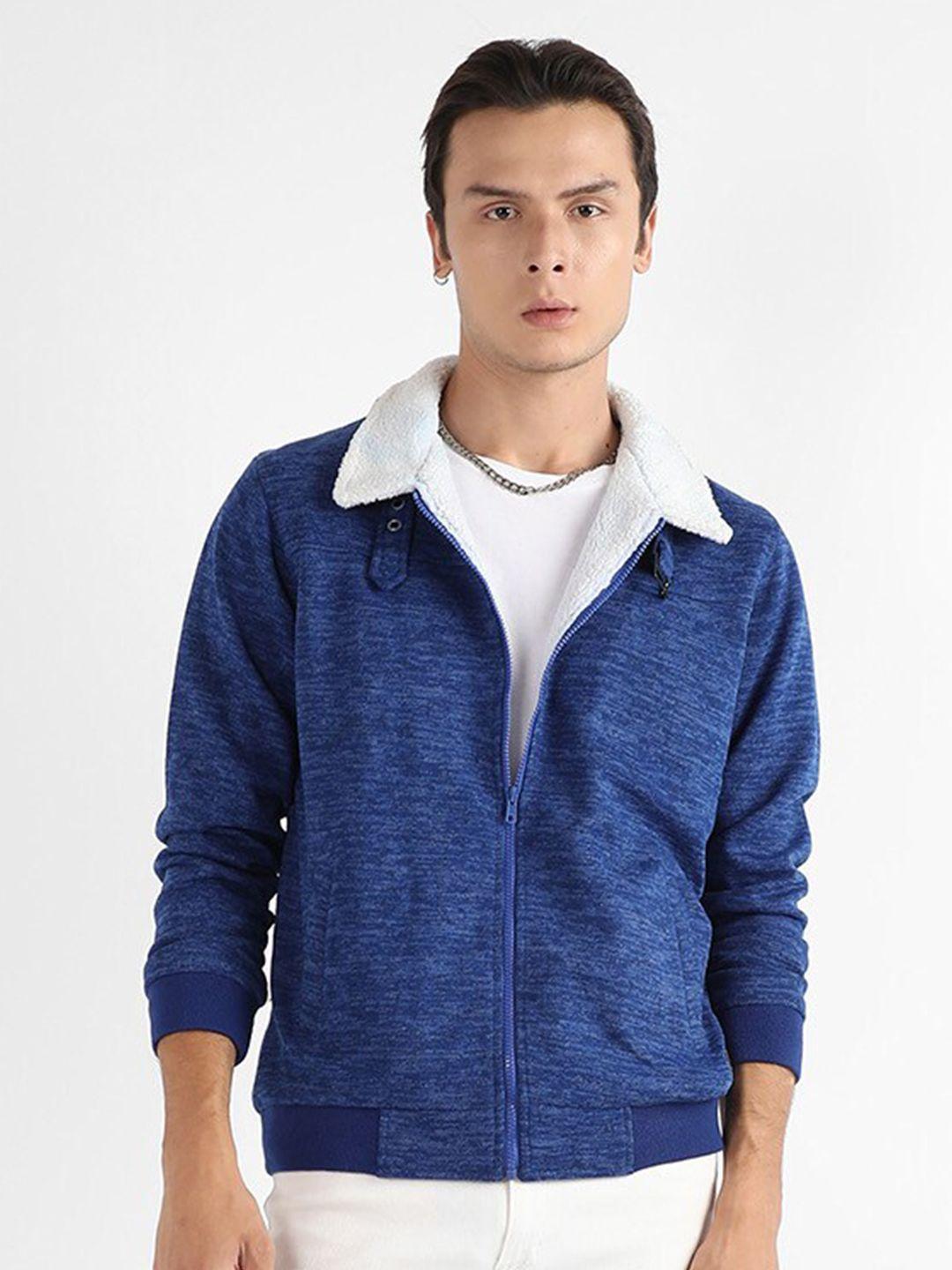 campus sutra shirt collar front-open cotton sweatshirt