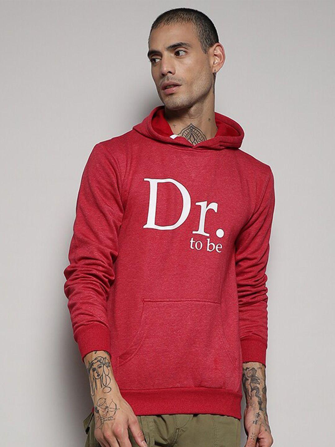 campus sutra typography printed hooded cotton sweatshirt