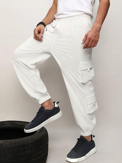 campus sutra white regular fit cargos