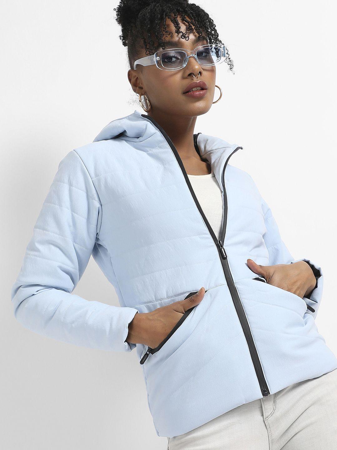 campus sutra windcheater hooded padded jacket