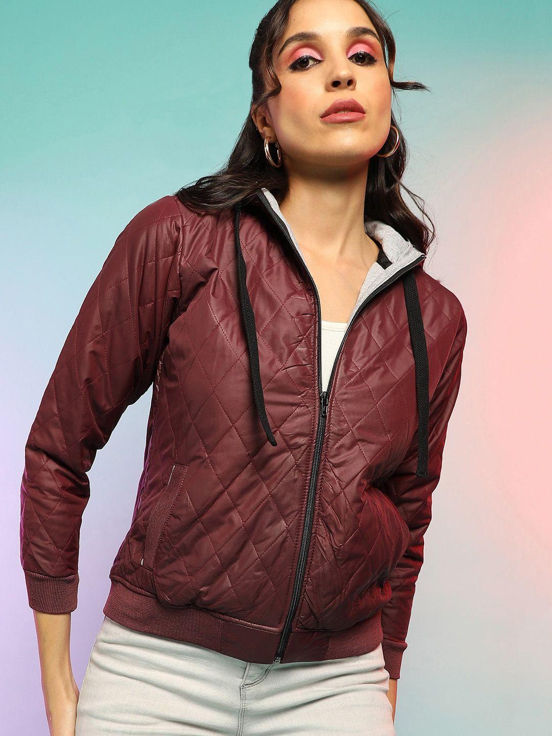 campus sutra windcheater hooded quilted jacket