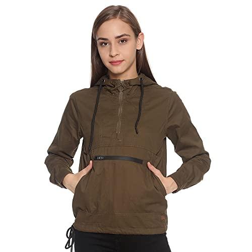 campus sutra women's a-line coat (ctwin22_csw-aw-jk0065_olive_s)