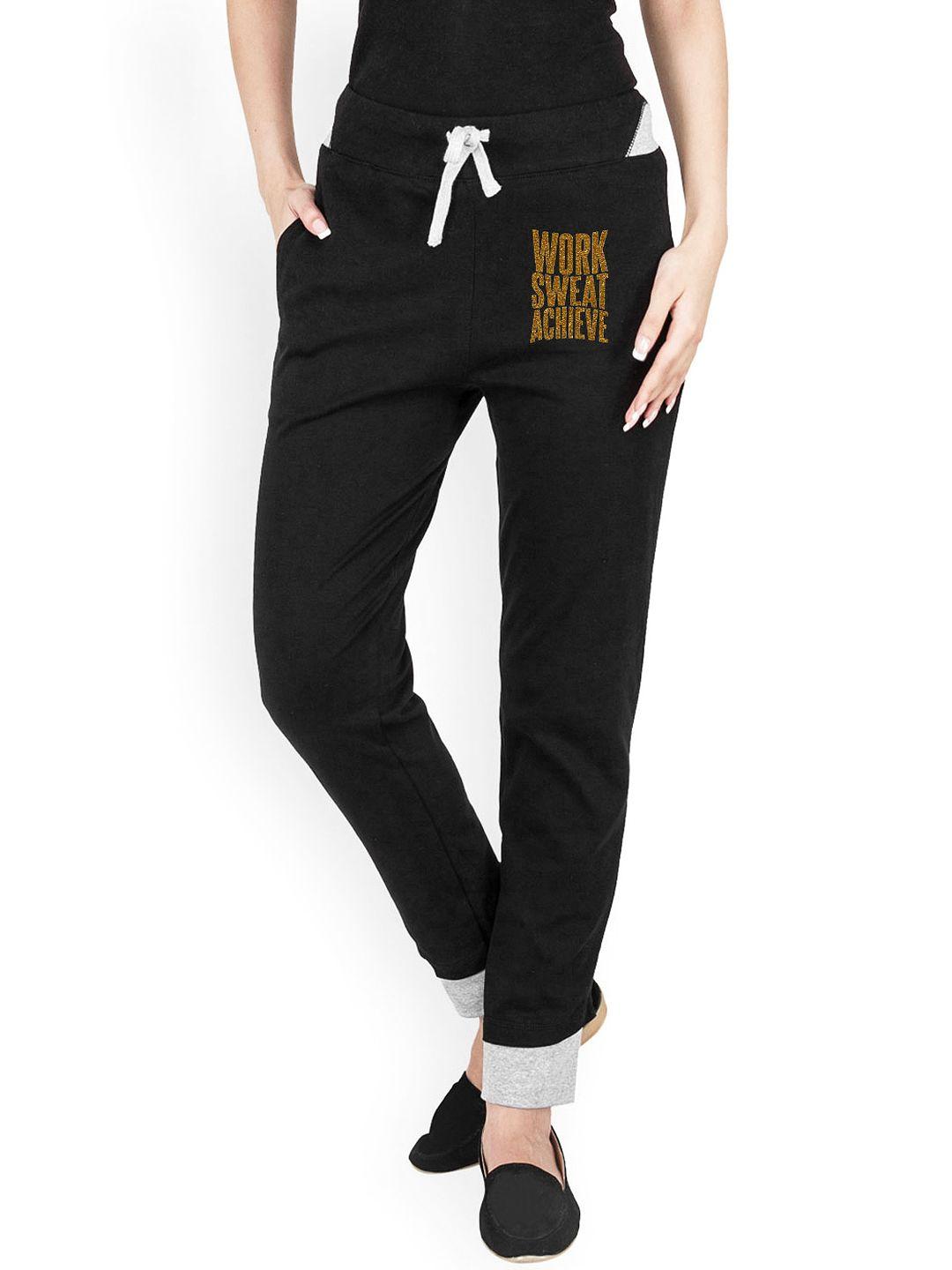 campus sutra women black track pants