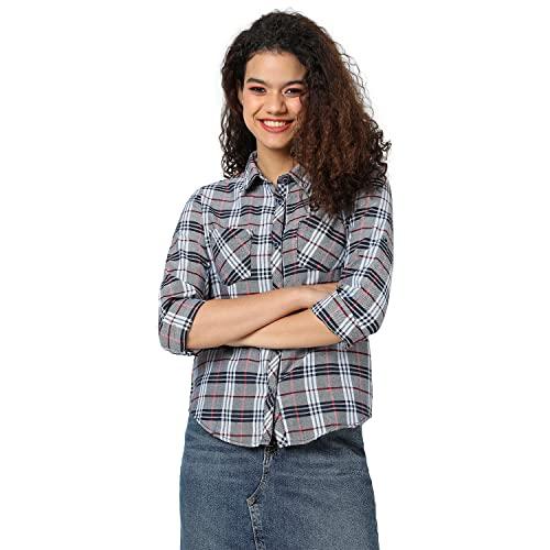 campus sutra women casual checked shirt(suaz_shrt_chk2pk_w_pln_grwh_s)