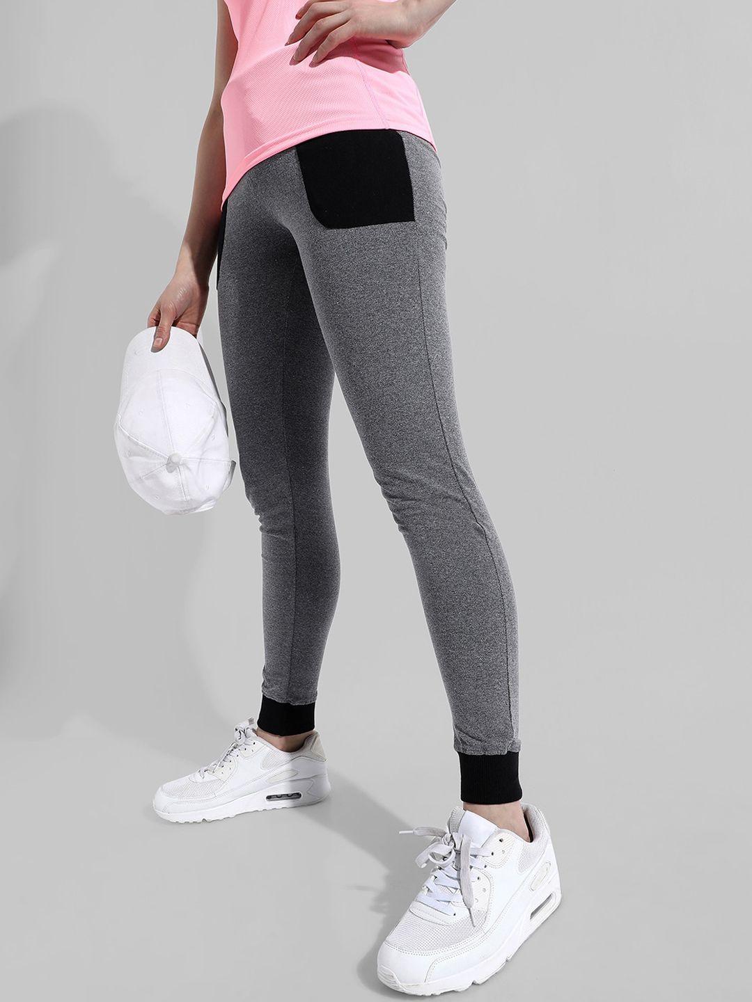 campus sutra women colourblocked cotton sports joggers