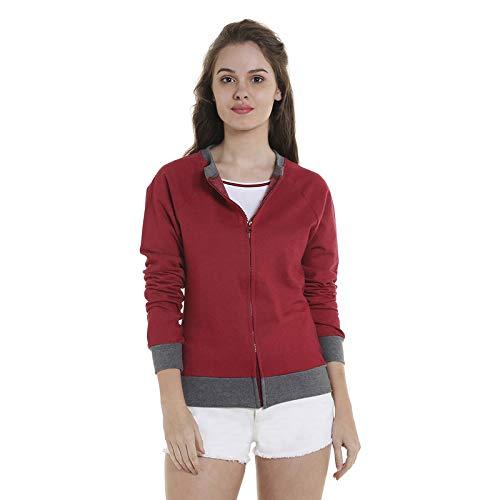 campus sutra women maroon zipper jacket(az20_zhbdr_w_pln_mach_az_xl)