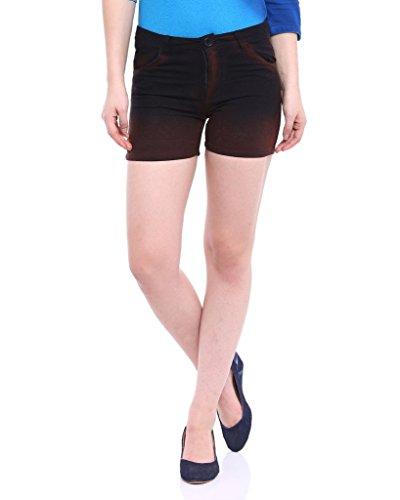 campus sutra women spray shorts(ss16bot_shrtspr_w_pln_blbr_l) black