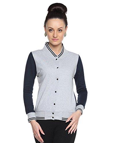 campus sutra womens grey varsity jacket (aw15_hvar_w_pln_grbu_s)