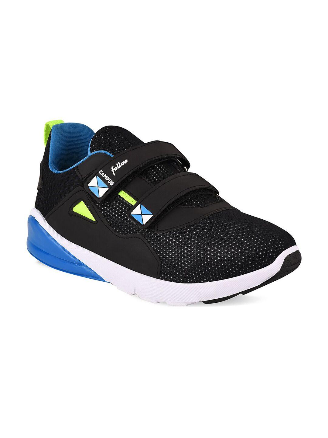 campus unisex kids black mesh running shoes