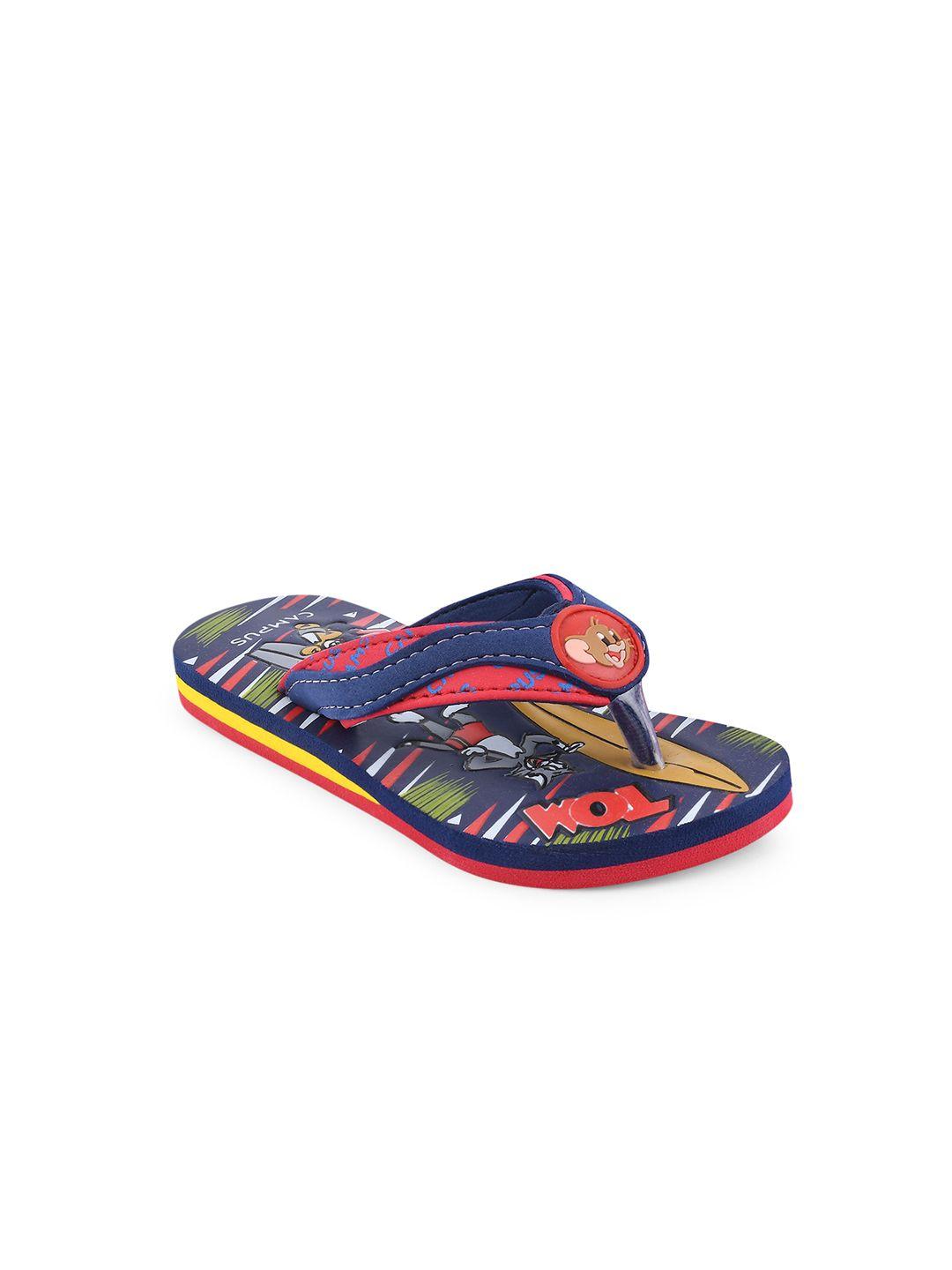 campus unisex kids blue & red rubber sliders