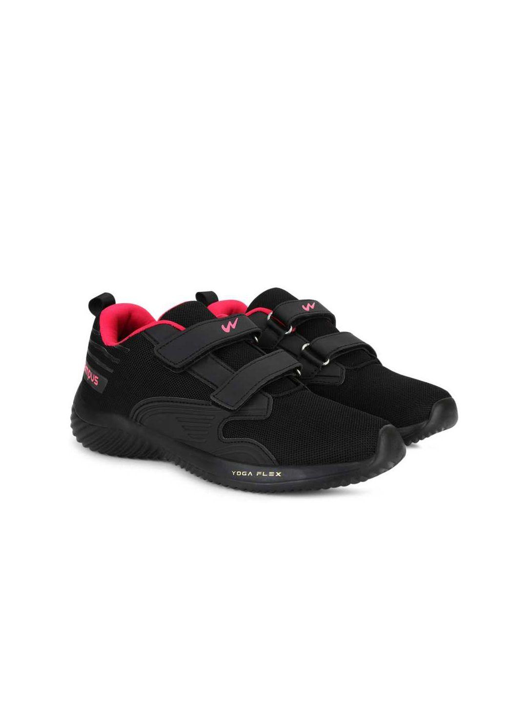 campus women black mesh running shoes