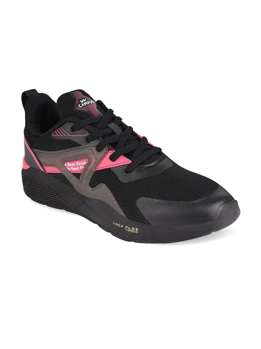 campus women black mesh running shoes