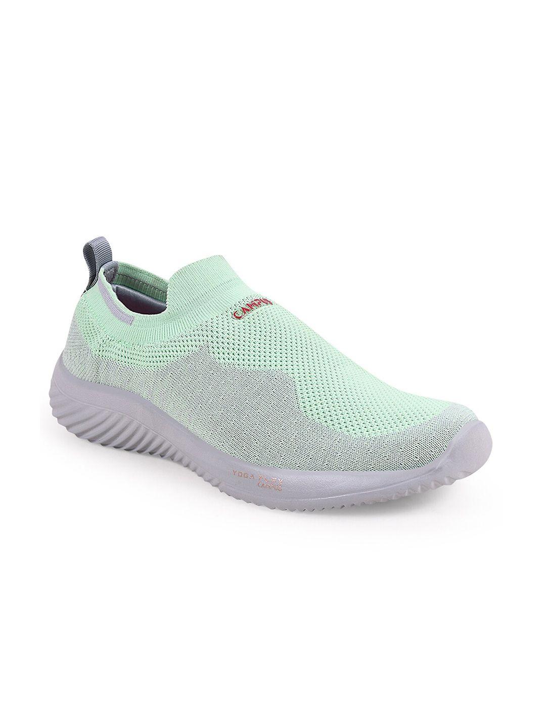 campus women green mesh walking shoes