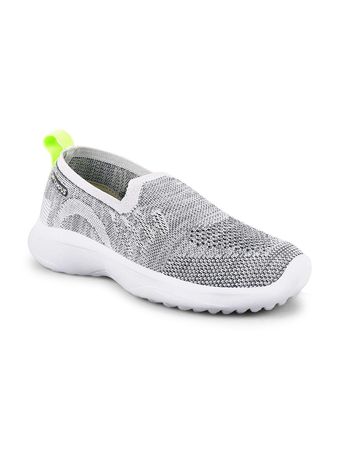 campus women grey mesh walking slip on  shoes