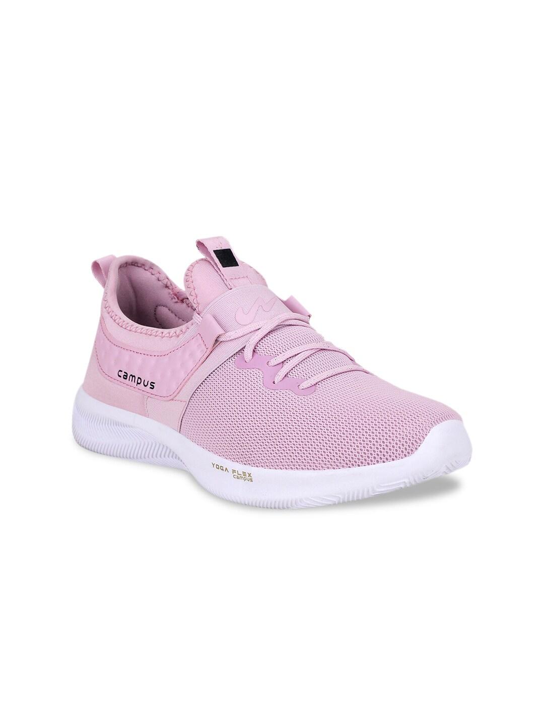 campus women lavender mesh mid-top running shoes