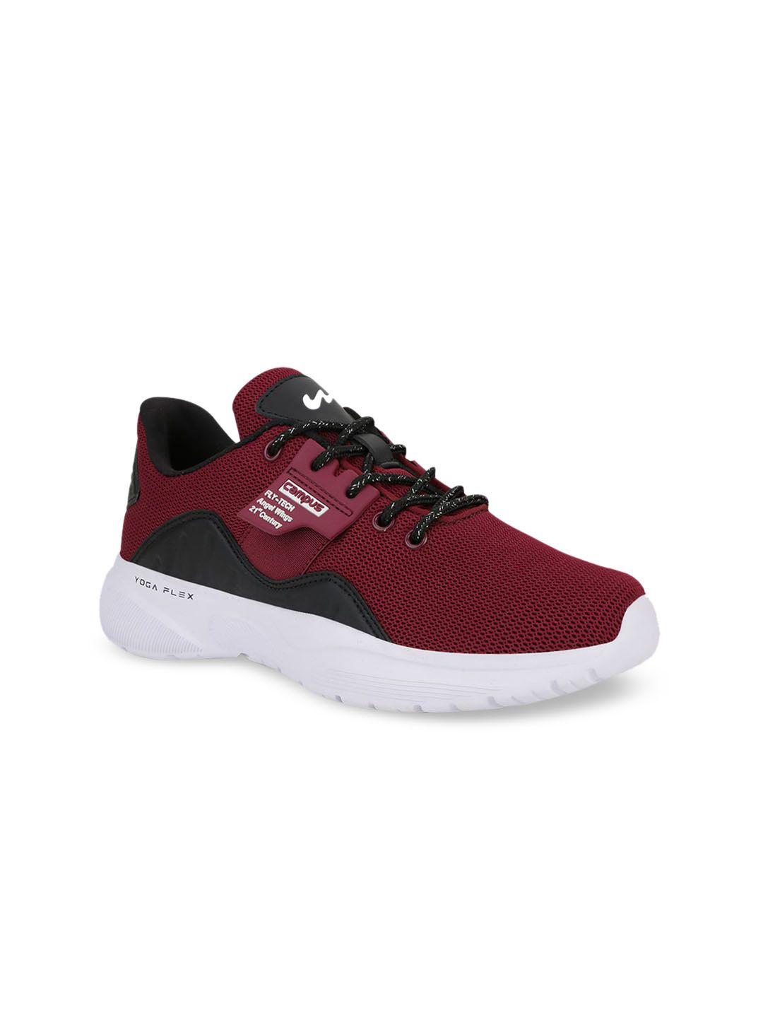 campus women maroon & white mid-top running shoes