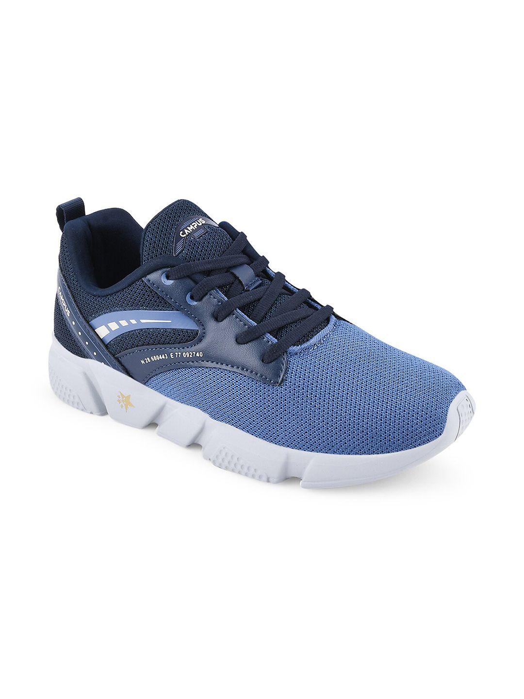 campus women navy blue mesh running non-marking shoes