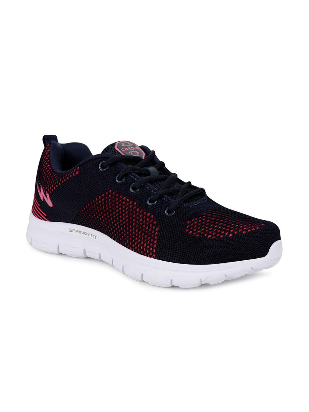 campus women navy blue mesh running shoes