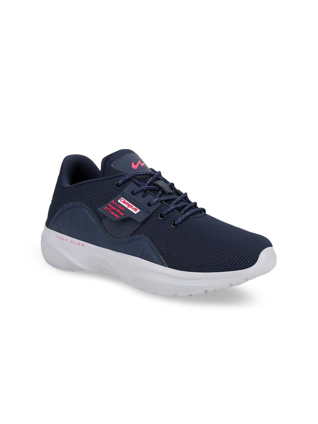 campus women navy blue mesh running shoes