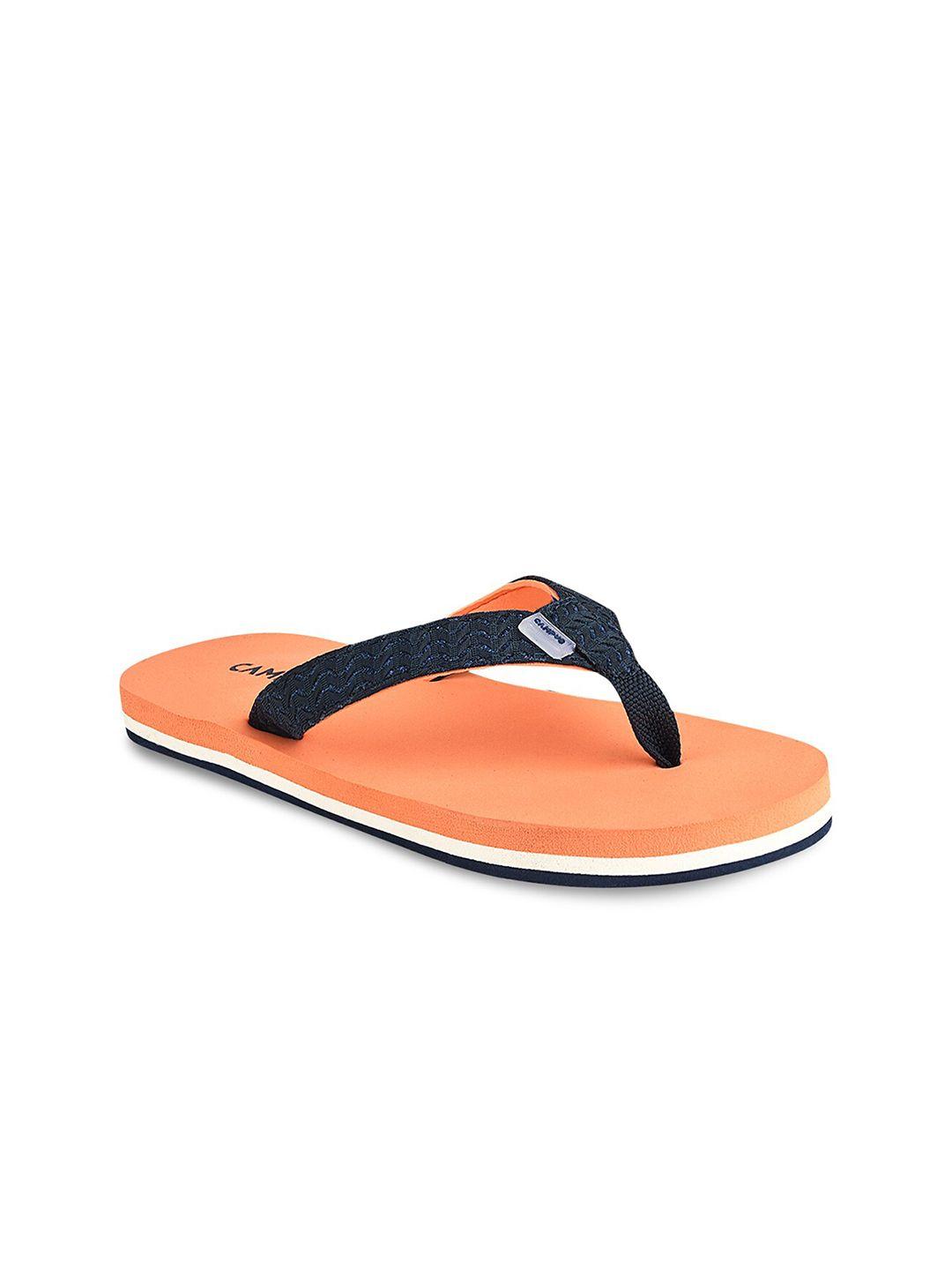 campus women orange & black thong flip-flops
