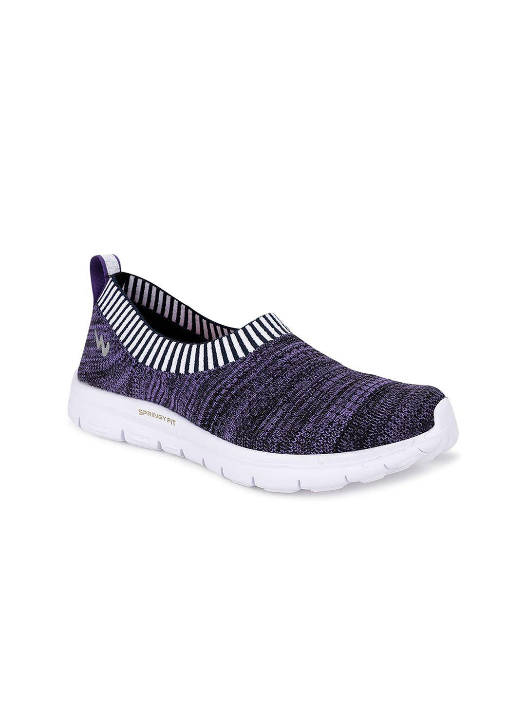 campus women violet mesh walking shoes