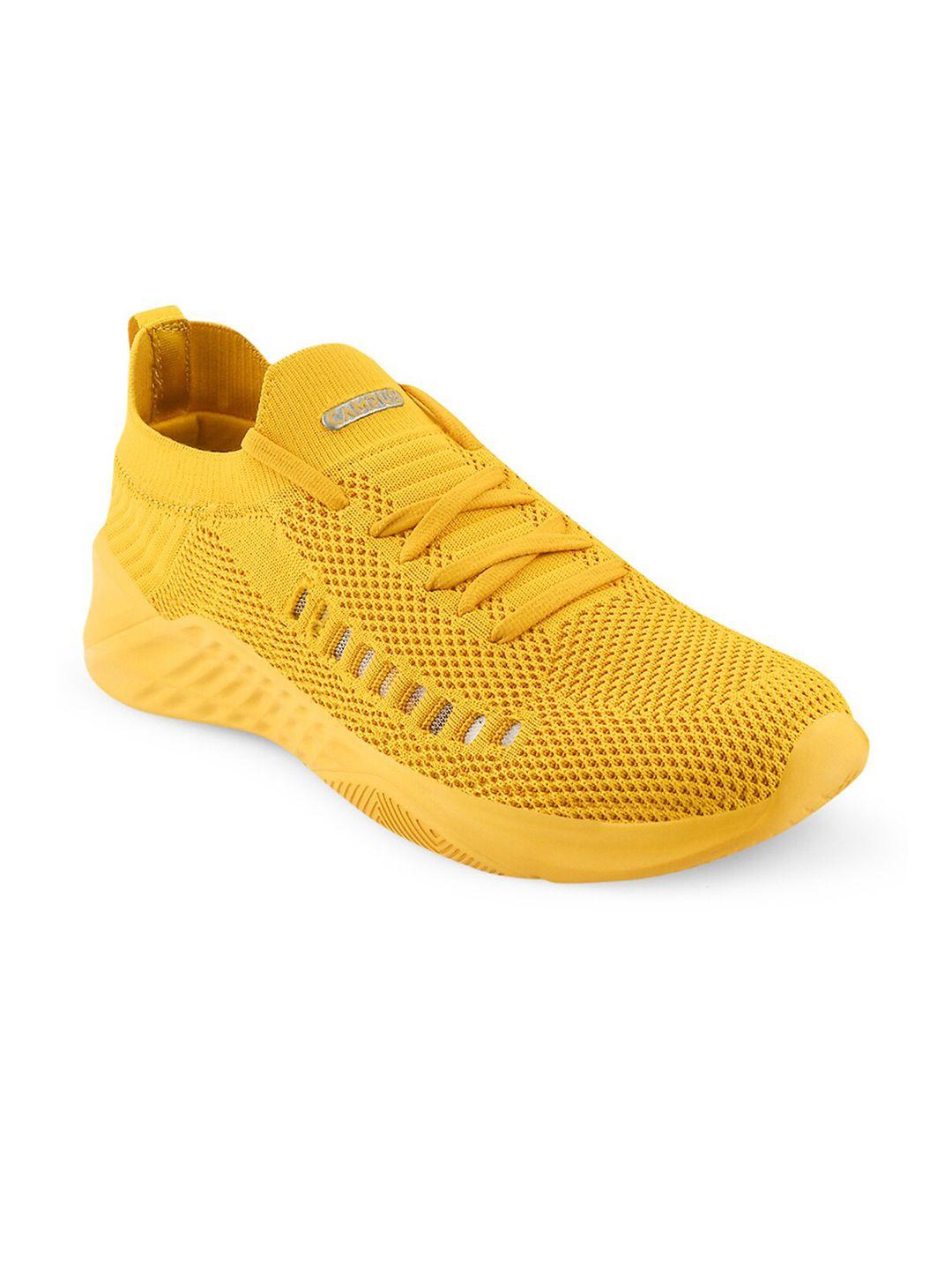 campus women yellow mesh running sports shoes