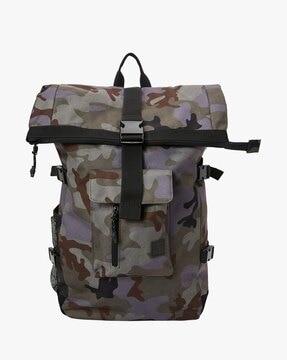 camuoflage print roll up backpack