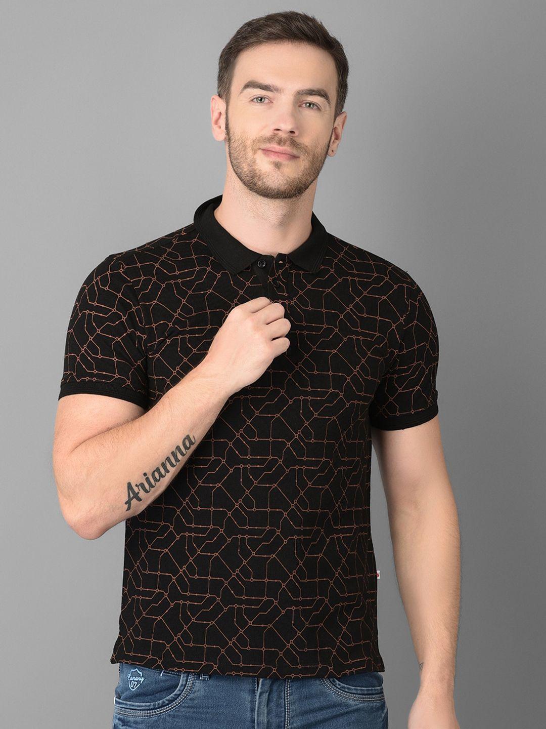 canary london graphic printed polo collar slim fit cotton t-shirt