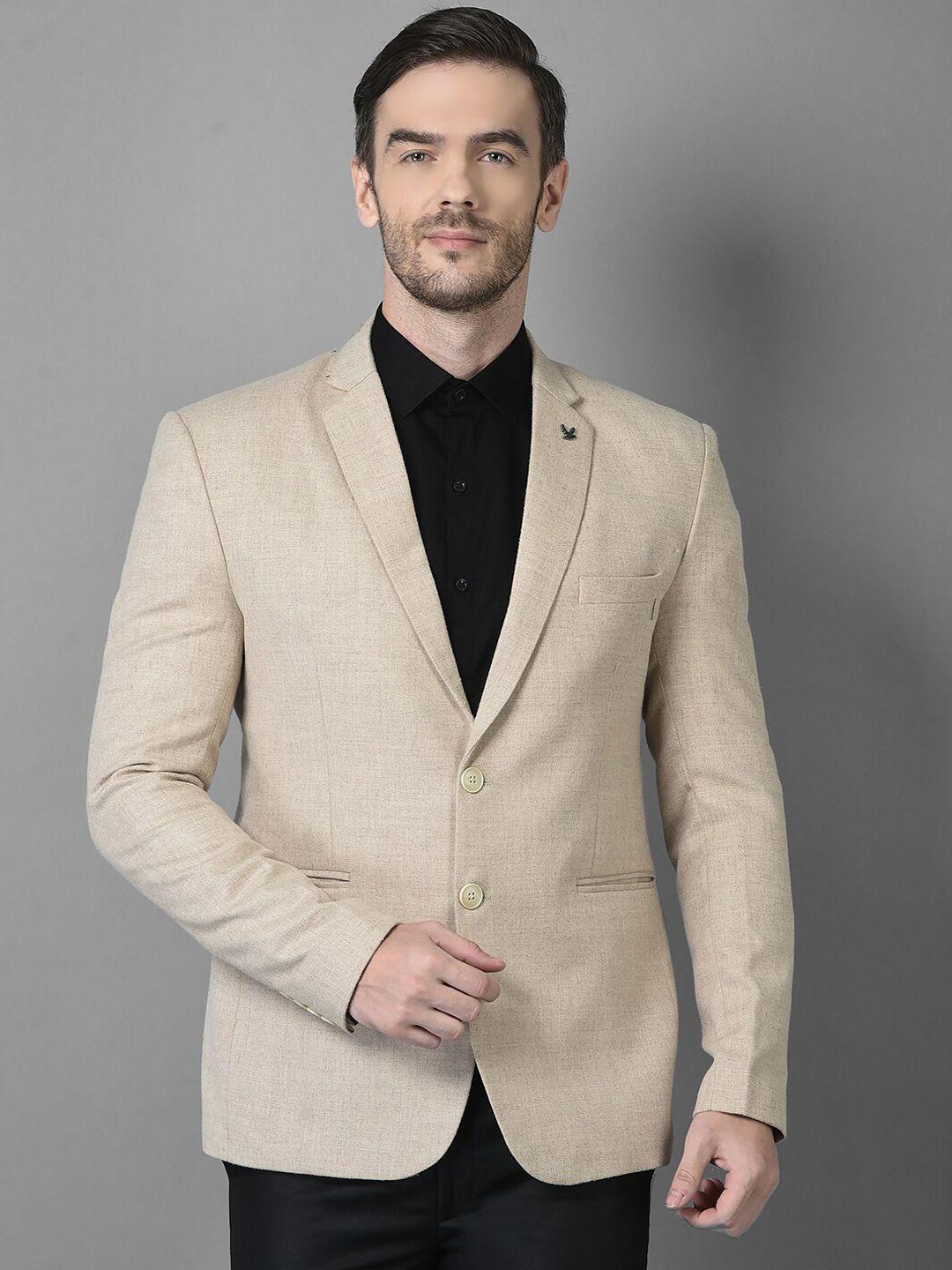 canary london men beige solid formal blazer