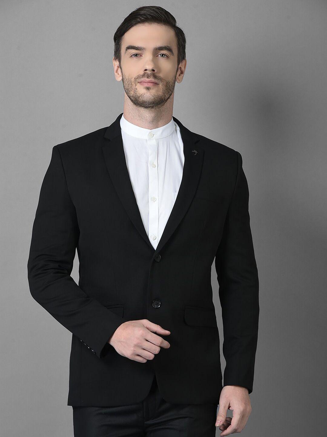 canary london men black  solid wool blazer