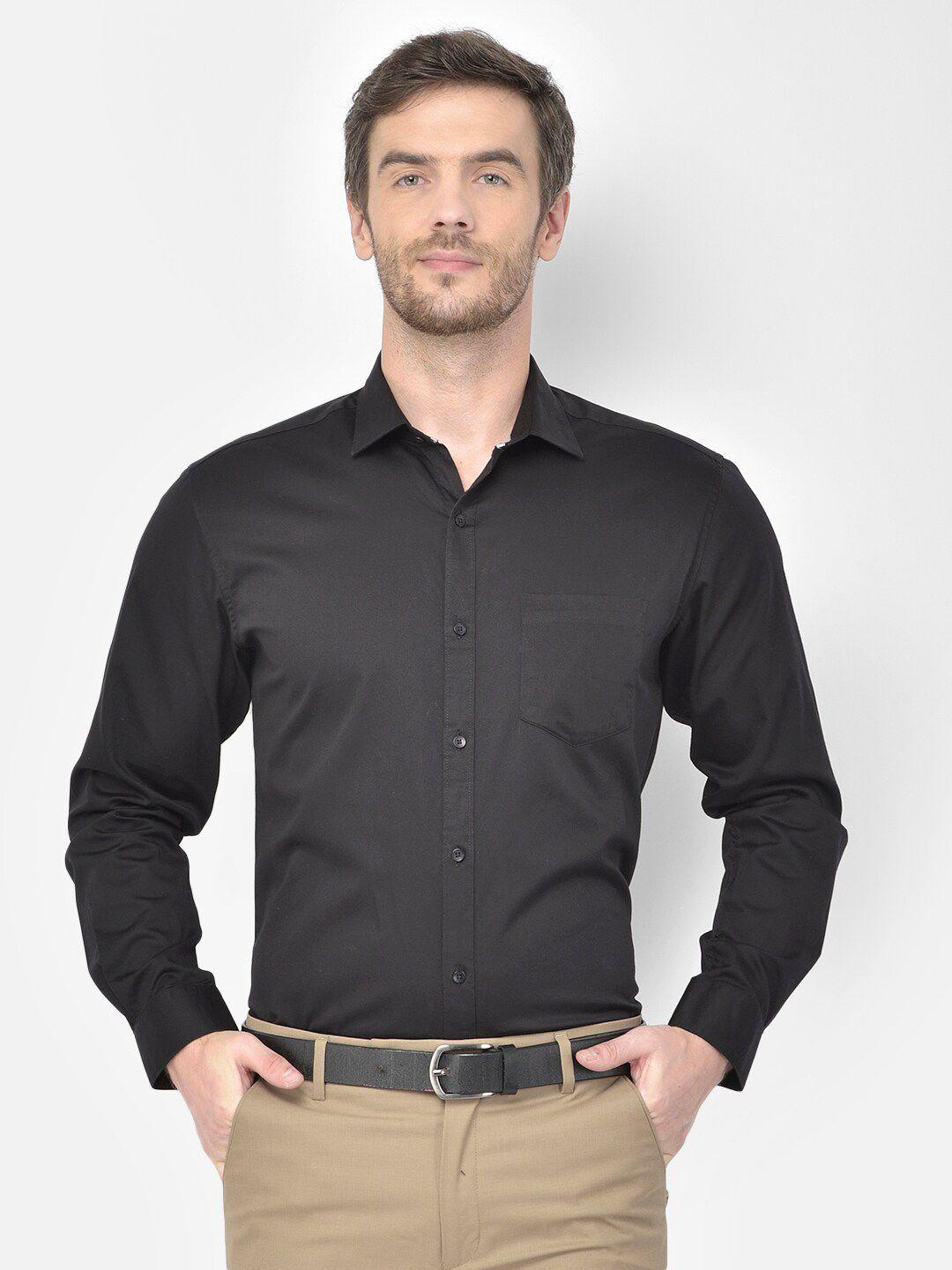 canary london men black smart formal shirt