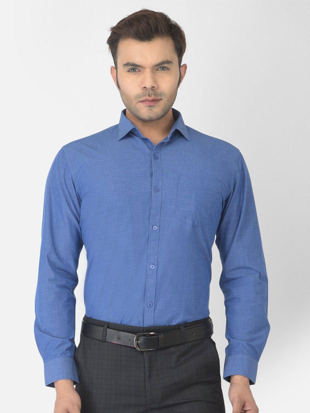 canary london men blue smart cotton formal shirt