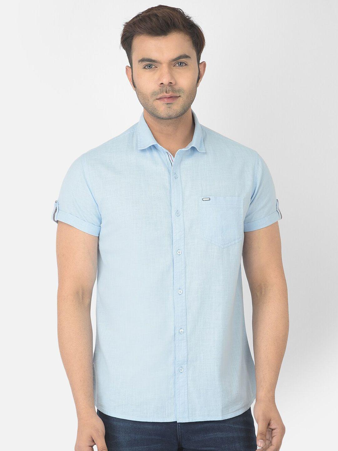 canary london men blue smart slim fit casual shirt