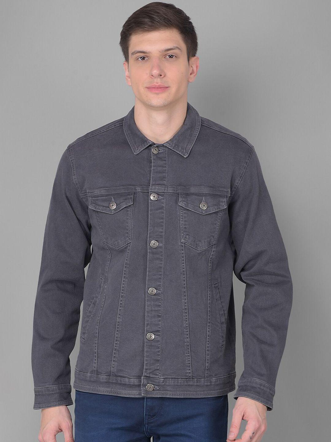 canary london men grey washed denim jacket