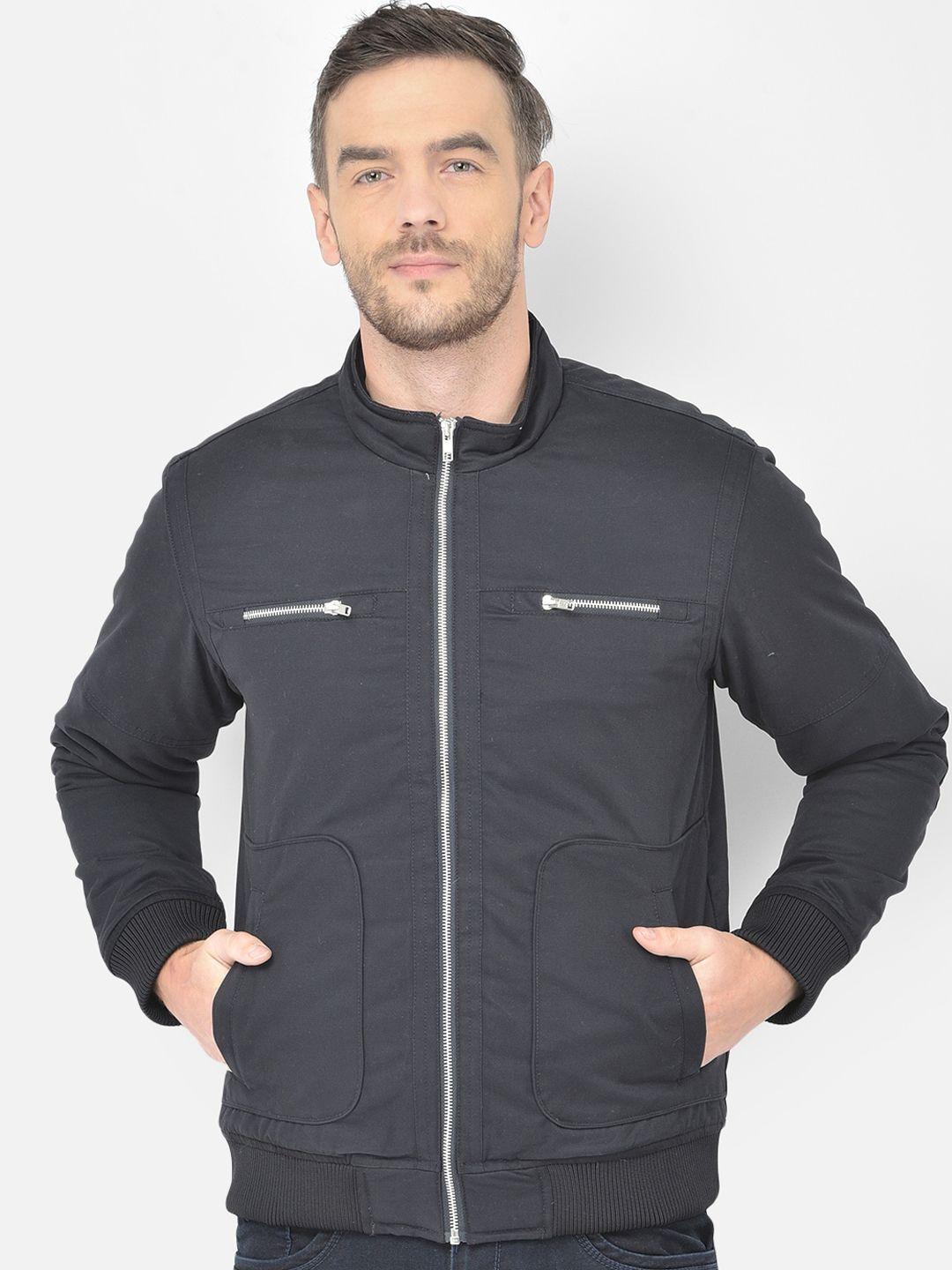 canary london men navy blue outdoor bomber jacket