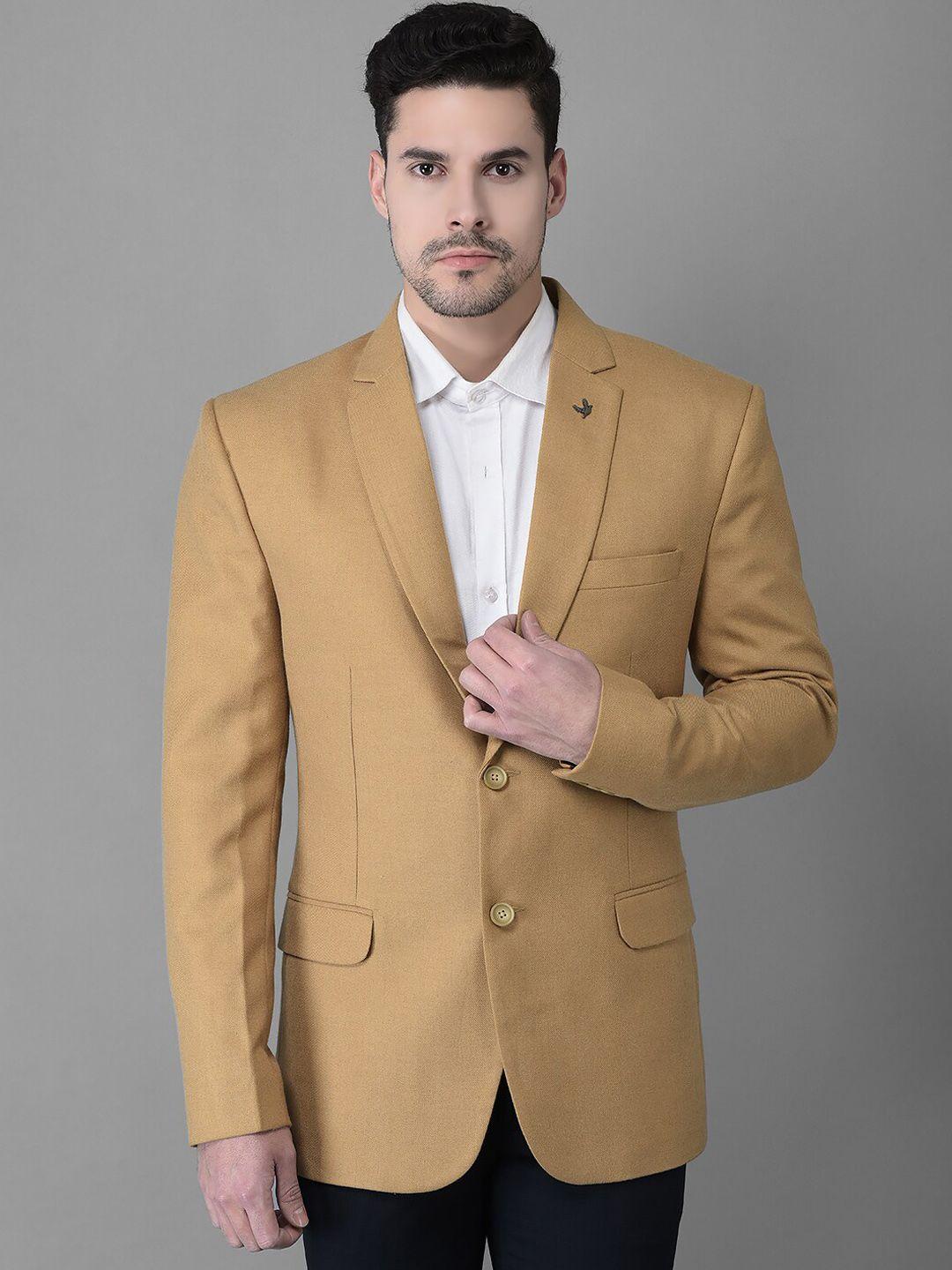 canary london men single breasted pure wool slim-fit blazer