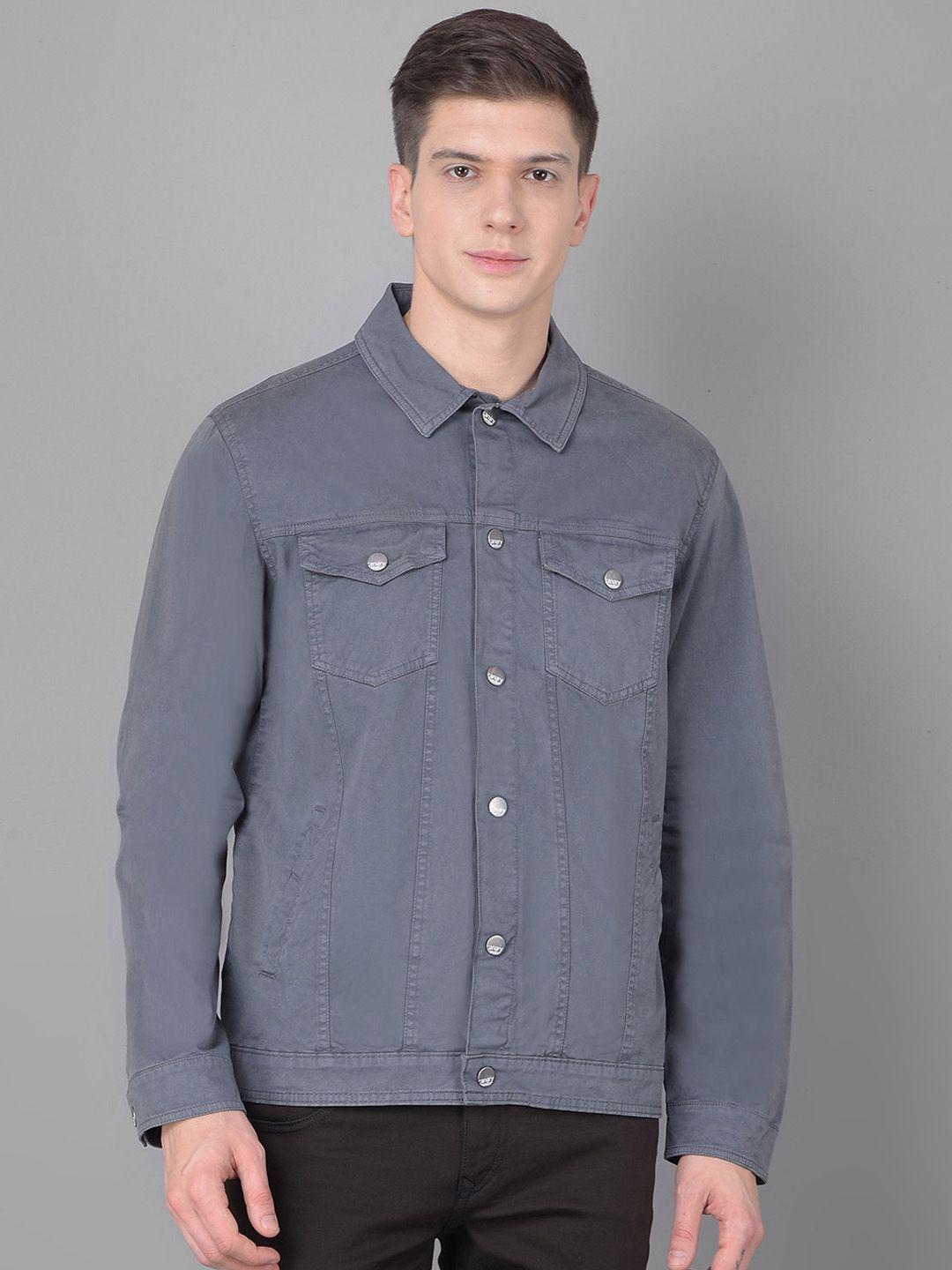 canary london spread collar washed cotton denim jacket