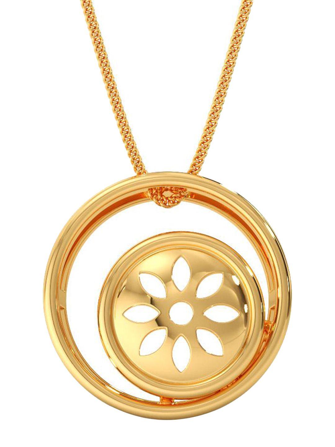 candere a kalyan jewellers company 14k yellow gold round shaped pendant