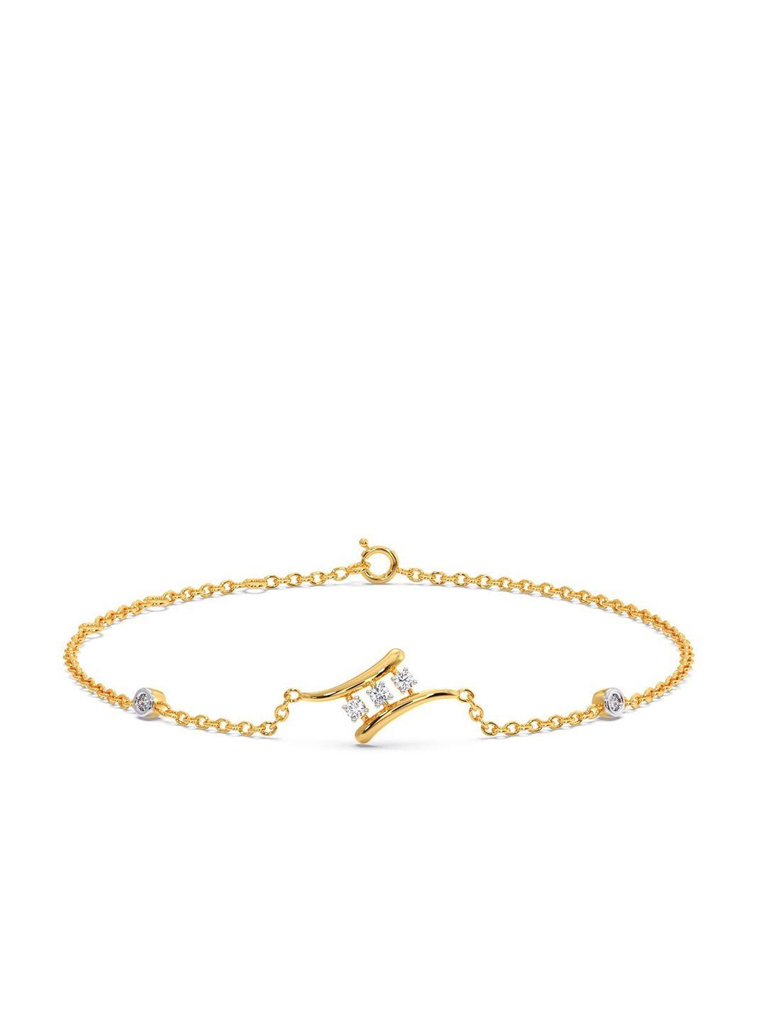 candere a kalyan jewellers company 14kt gold diamond bracelet-1.38gm