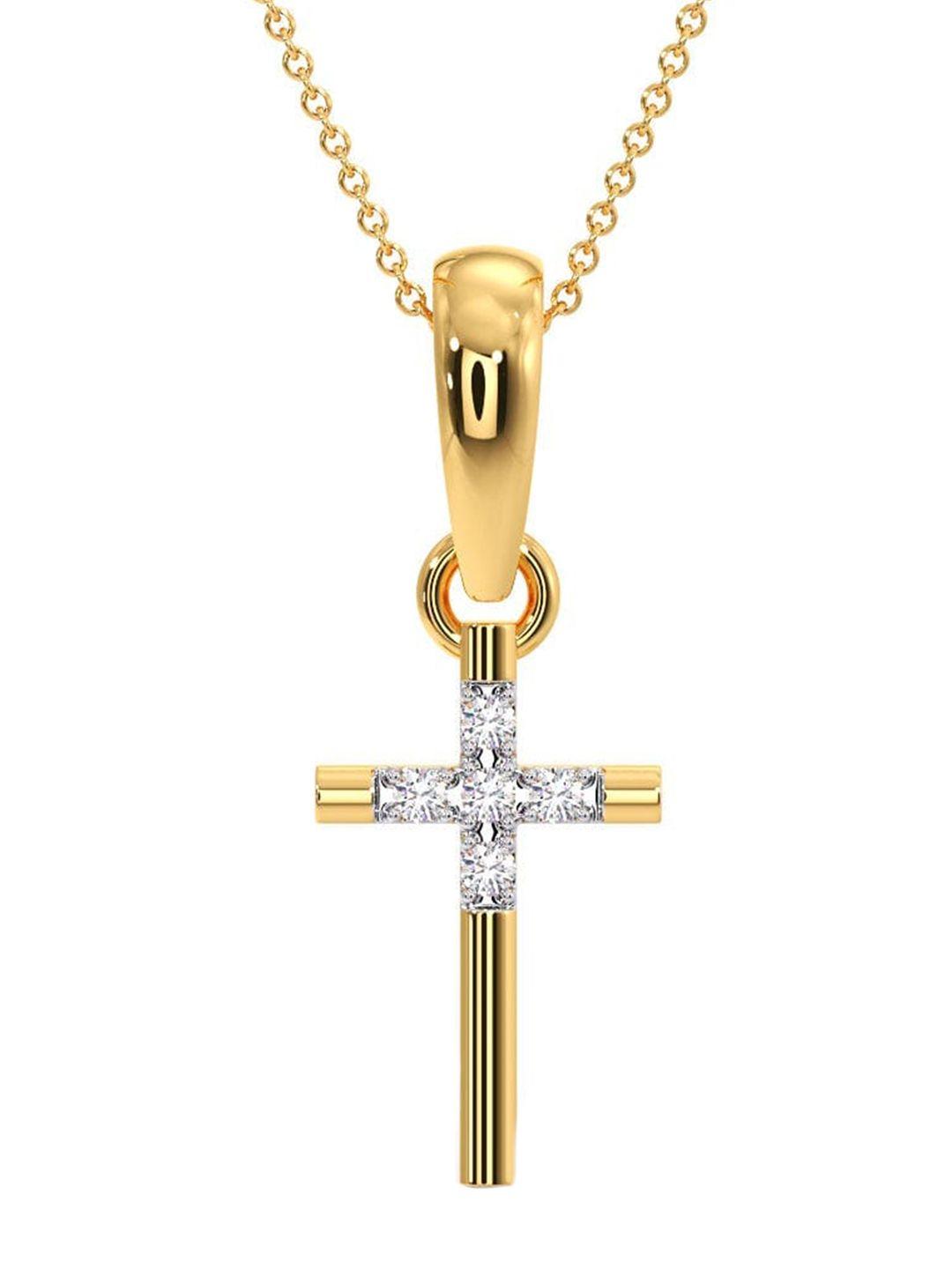 candere a kalyan jewellers company 14kt gold diamond studded pendant-0.5gm