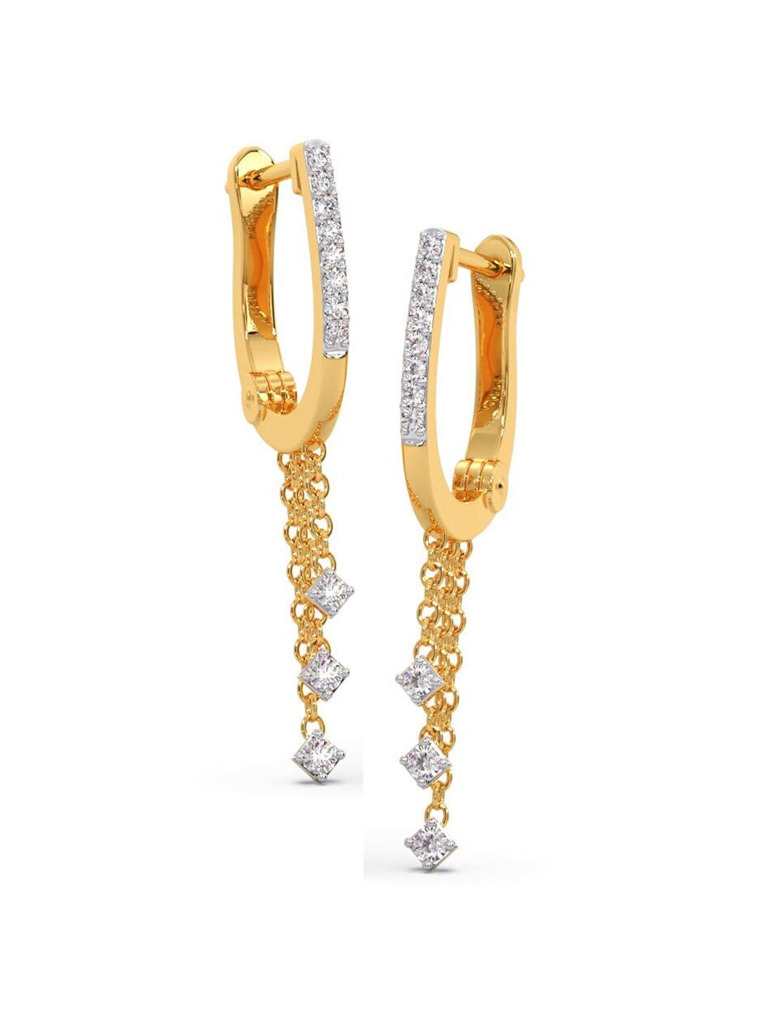 candere a kalyan jewellers company 14kt gold diamond-studded earrings-1.62gm