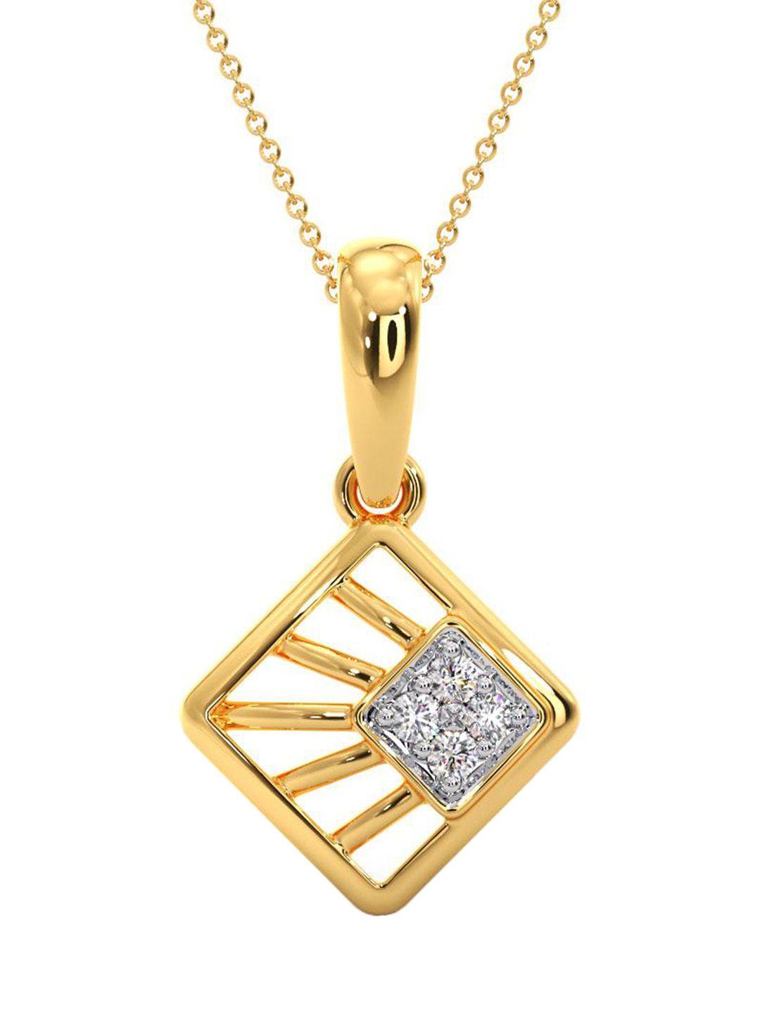candere a kalyan jewellers company 14kt gold diamond-studded pendant - 0.51 gm