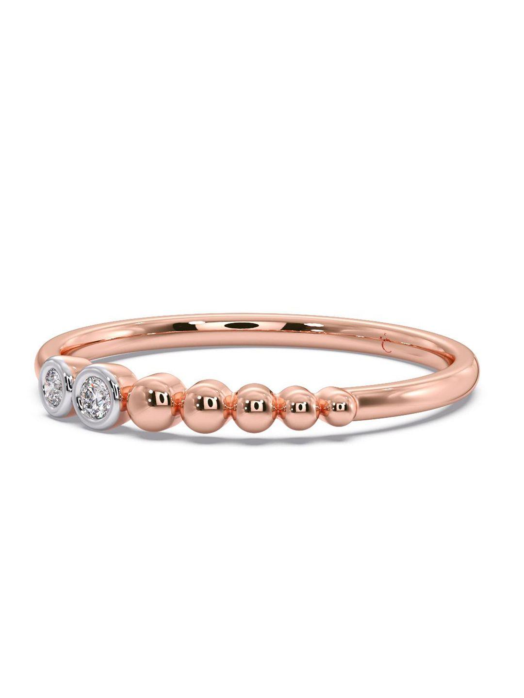 candere a kalyan jewellers company 14kt rose gold diamond finger ring-1.02gm