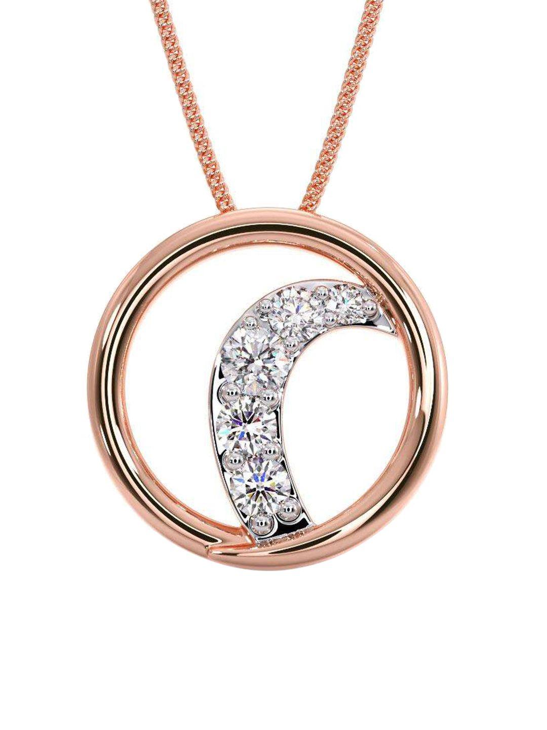 candere a kalyan jewellers company 18k rose gold & cz studded pendant